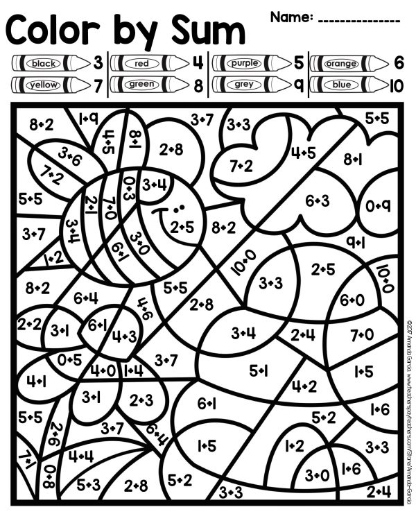 Color By Number: Spring Addition and Subtraction Practice – Amanda ...