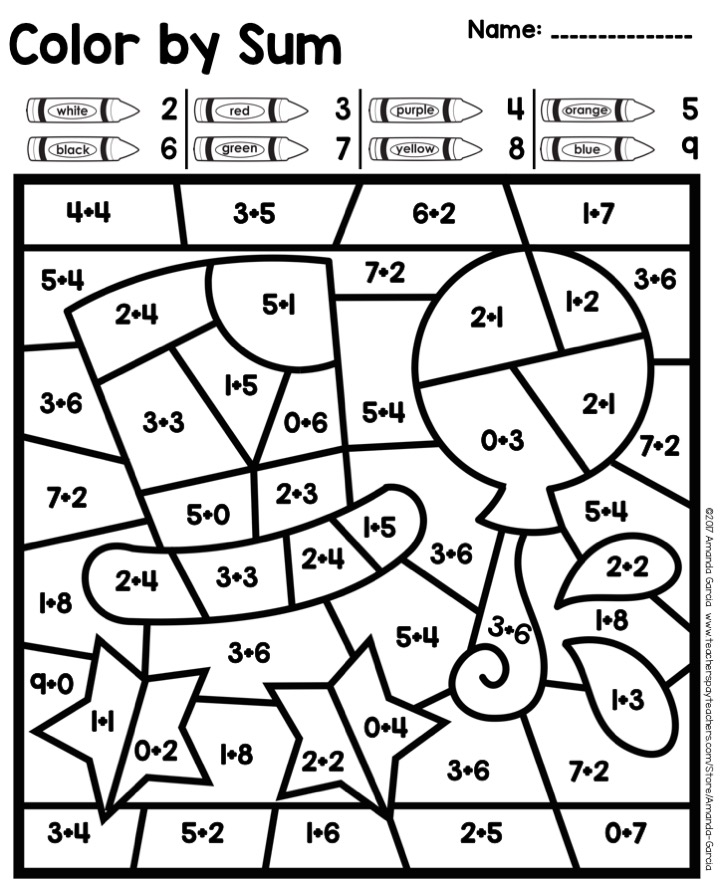 Color By Number: New Years Addition & Subtraction Practice – Amanda ...