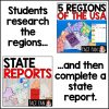 States Research Project BUNDLE: Regions of the USA and State Report Fact Fan - Image 2