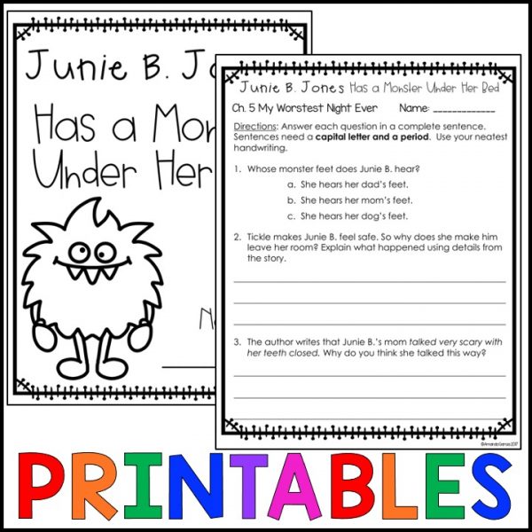 Junie B. Jones Has a Monster Under Her Bed Novel Study • GOOGLE Slides - Image 2