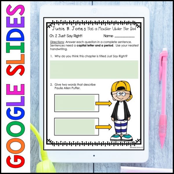 Junie B. Jones Has a Monster Under Her Bed Novel Study • GOOGLE Slides - Image 4