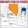 States Research Project BUNDLE: Regions of the USA and State Report Fact Fan - Image 4