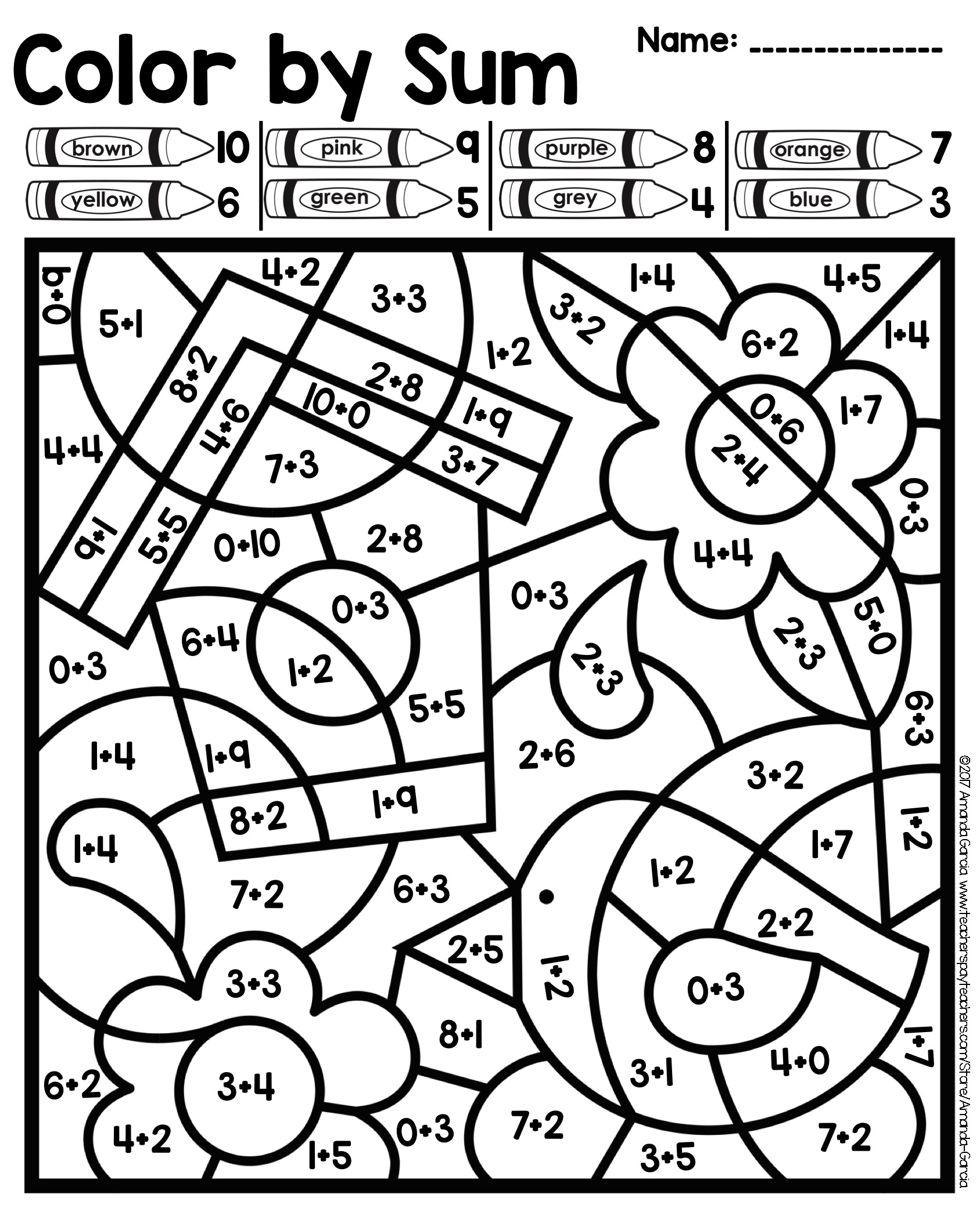 Color By Number Addition and Subtraction: The Four Seasons BUNDLE ...