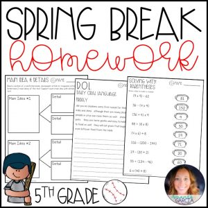 spring break homework packet 3rd grade