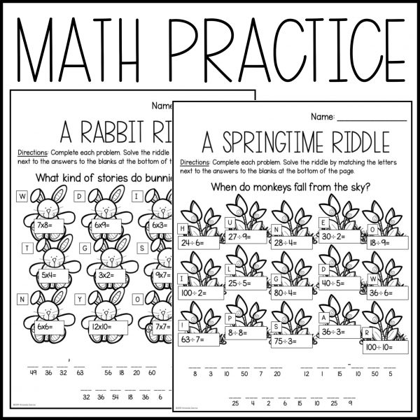 Easter Math BUNDLE: Math Pack & Multiplication Coloring • Google Slides - Image 3