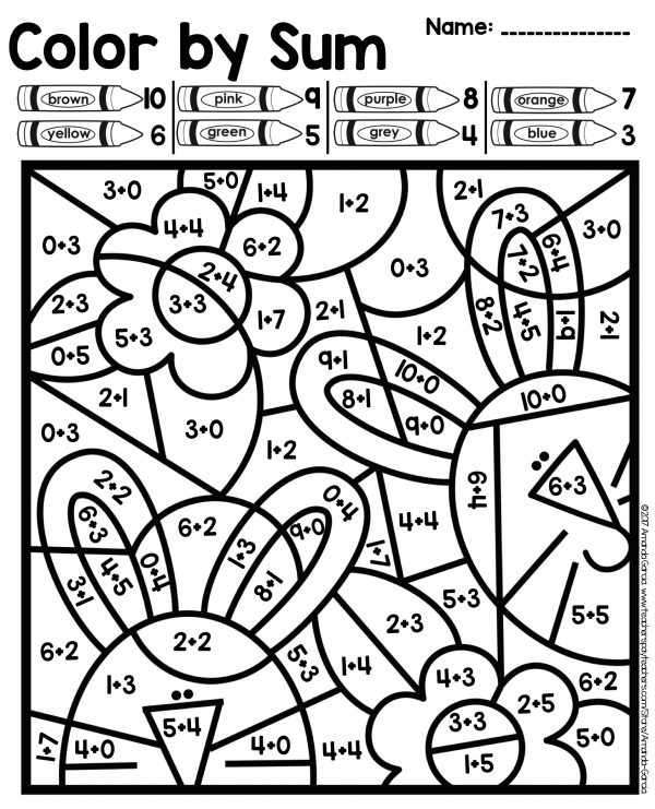 Color By Number: Spring Addition and Subtraction Practice – Amanda ...