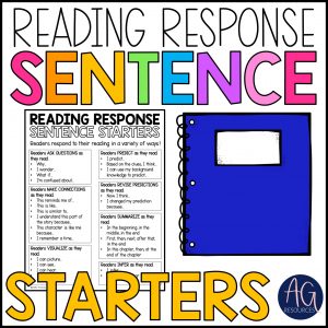 Reading Response Sentence Starters for comprehension strategies